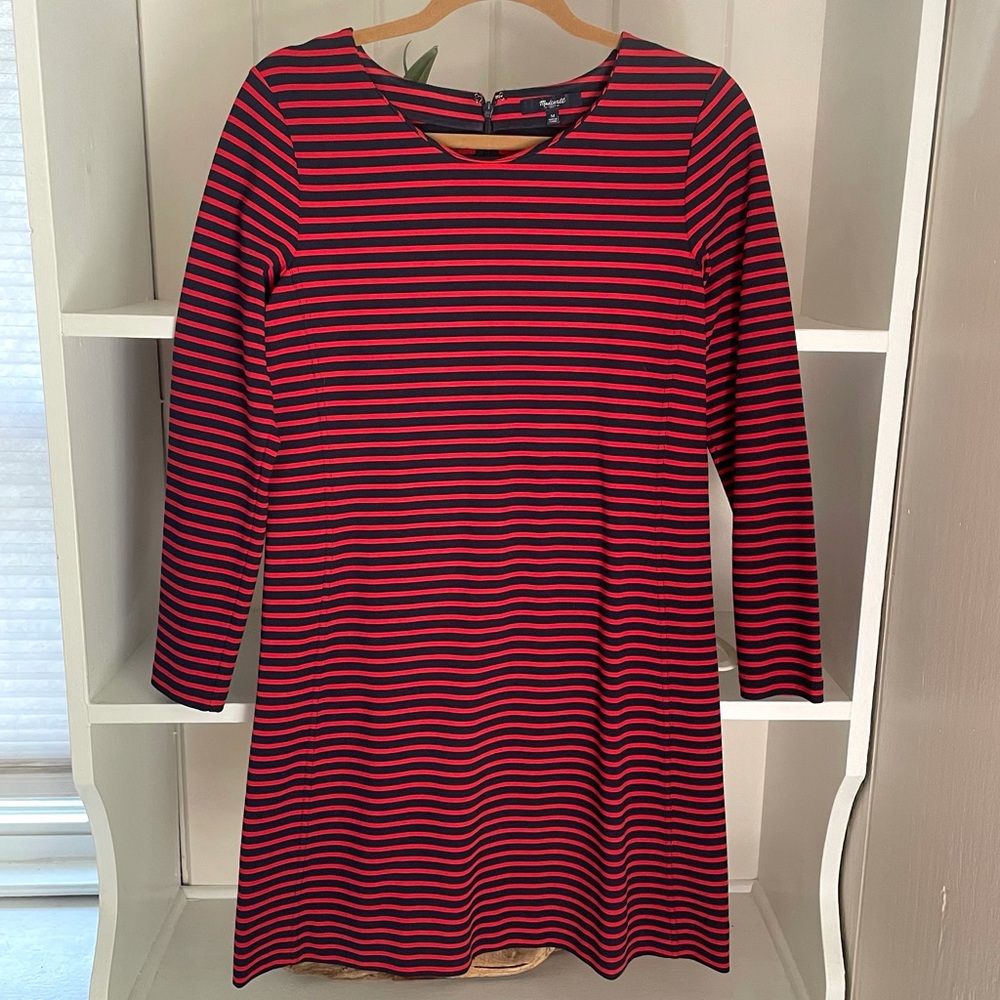 Madewell Navy & Red Striped Dress Size M
